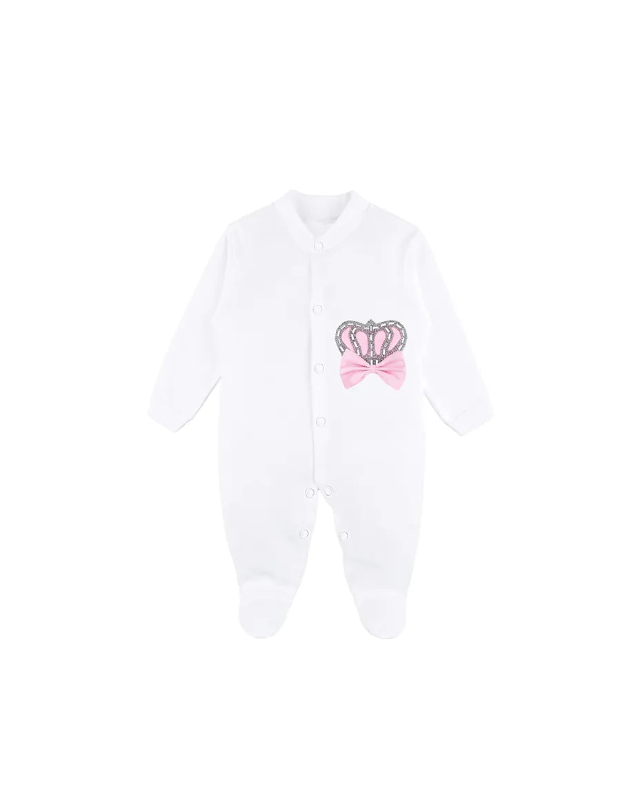 Baby Cotton Jeweled Pink Crown Take Me Home Layette Gift Set