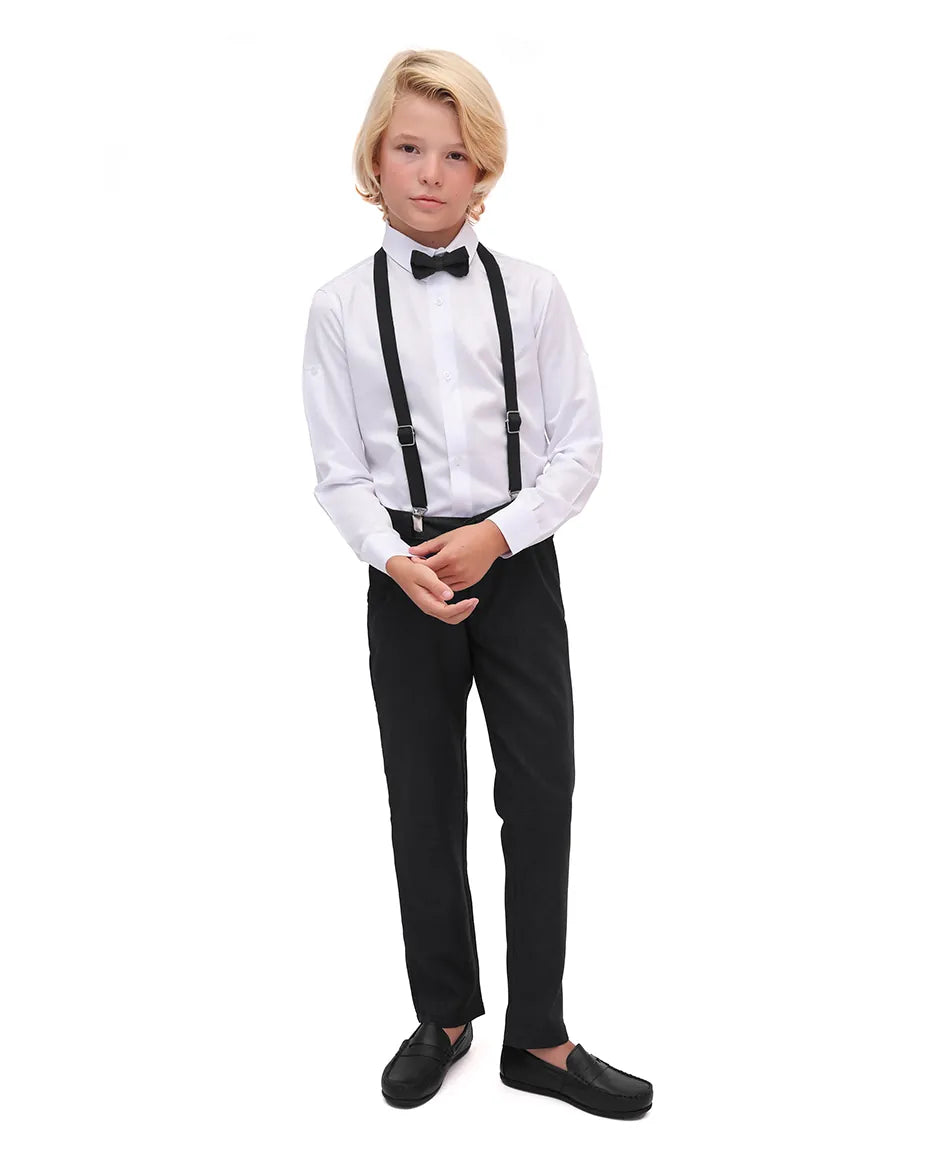Boys Formal Slim Fit 4 Piece Pant Set