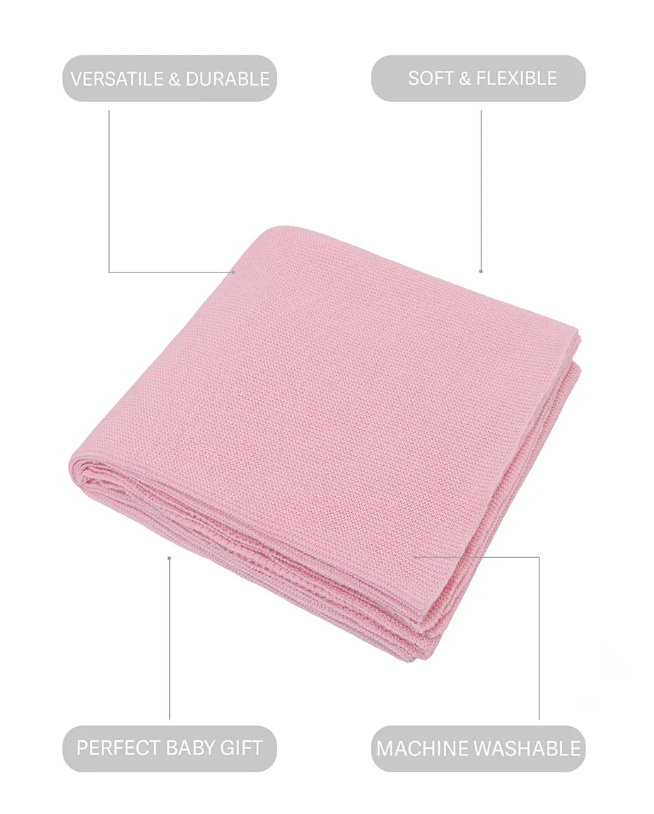 Baby Girl Cotton Knit Receiving Blanket