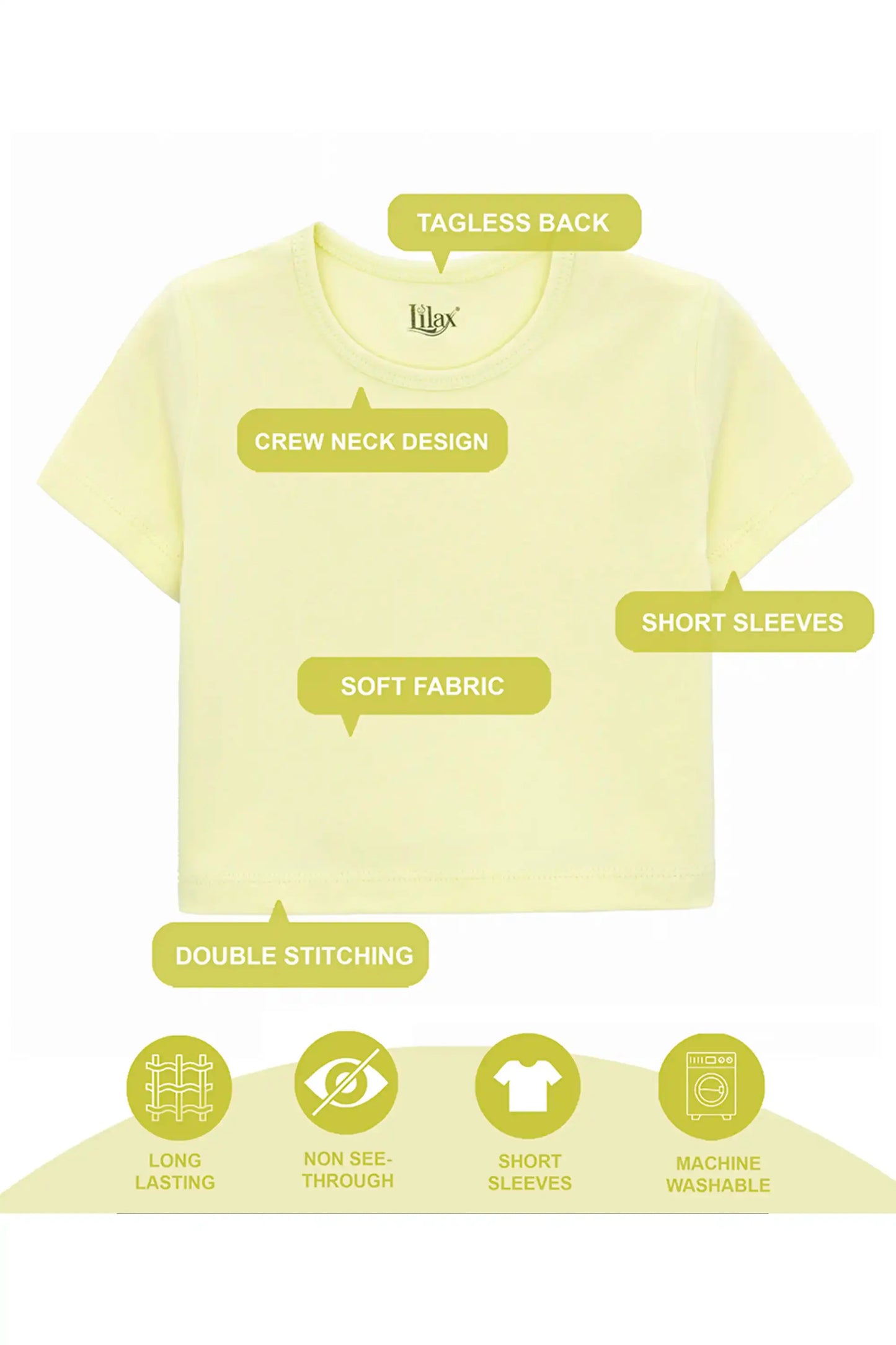 Girls Short Sleeve Crewneck Crop Top Tee