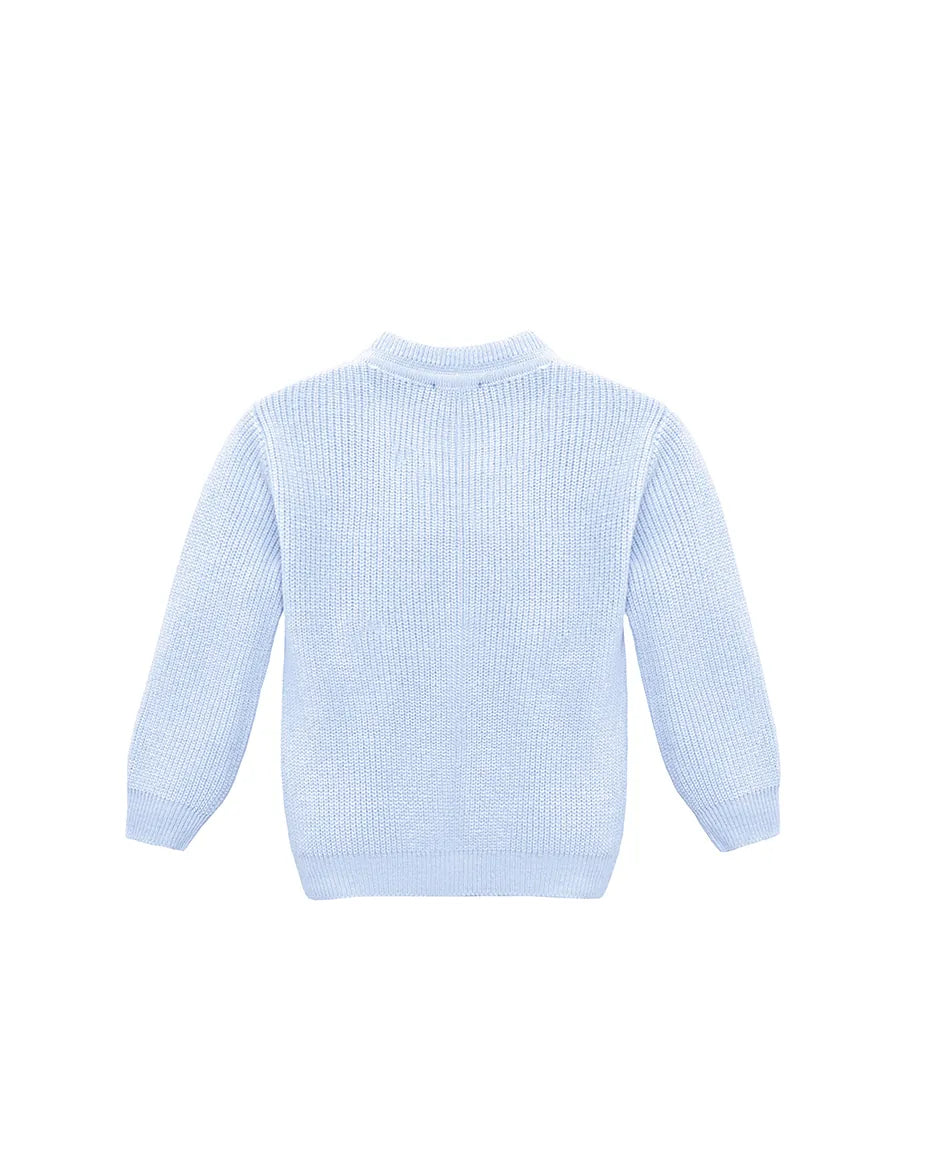 Baby Knit Ribbed V-Neck Button-Down Cardigan Sweater