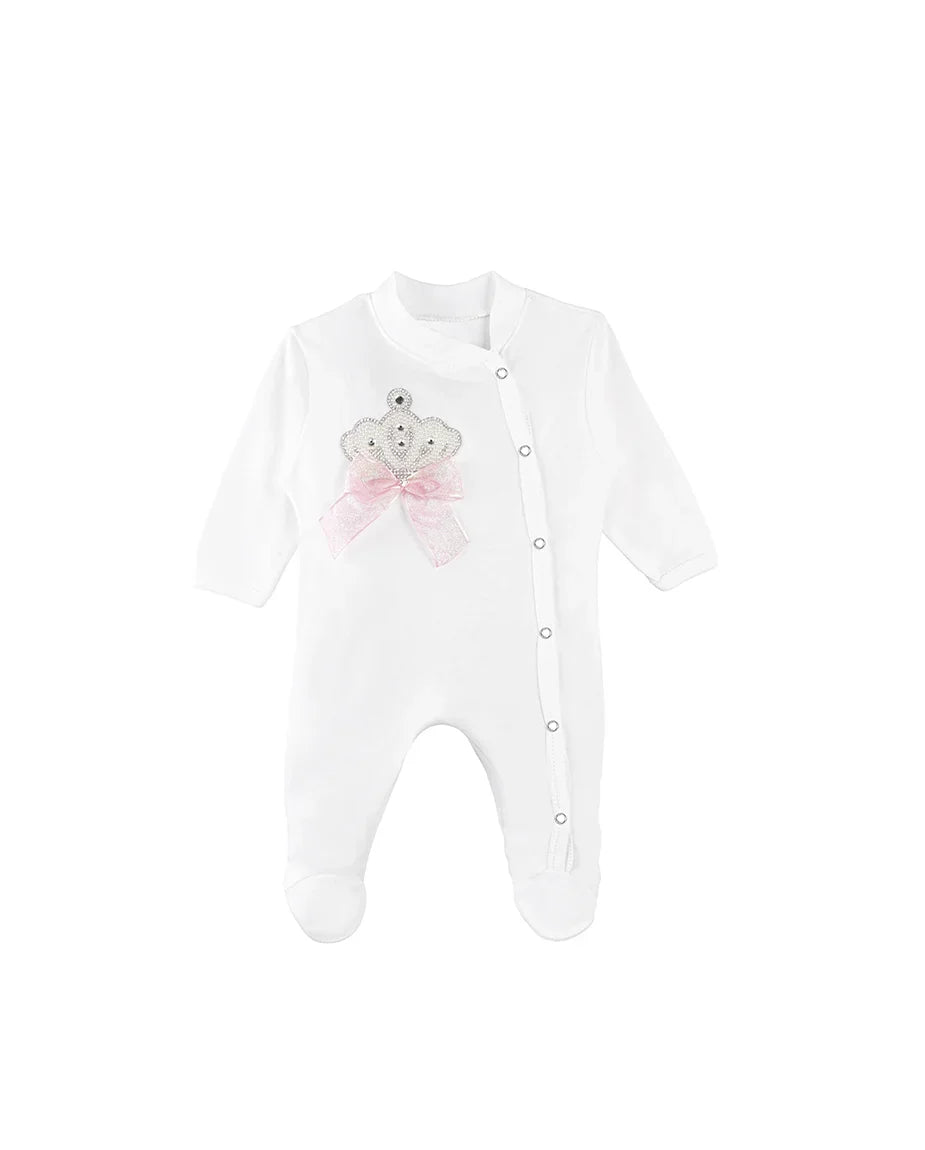Jeweled Crown Layette Gift Set for Baby Girls: 3 Pieces