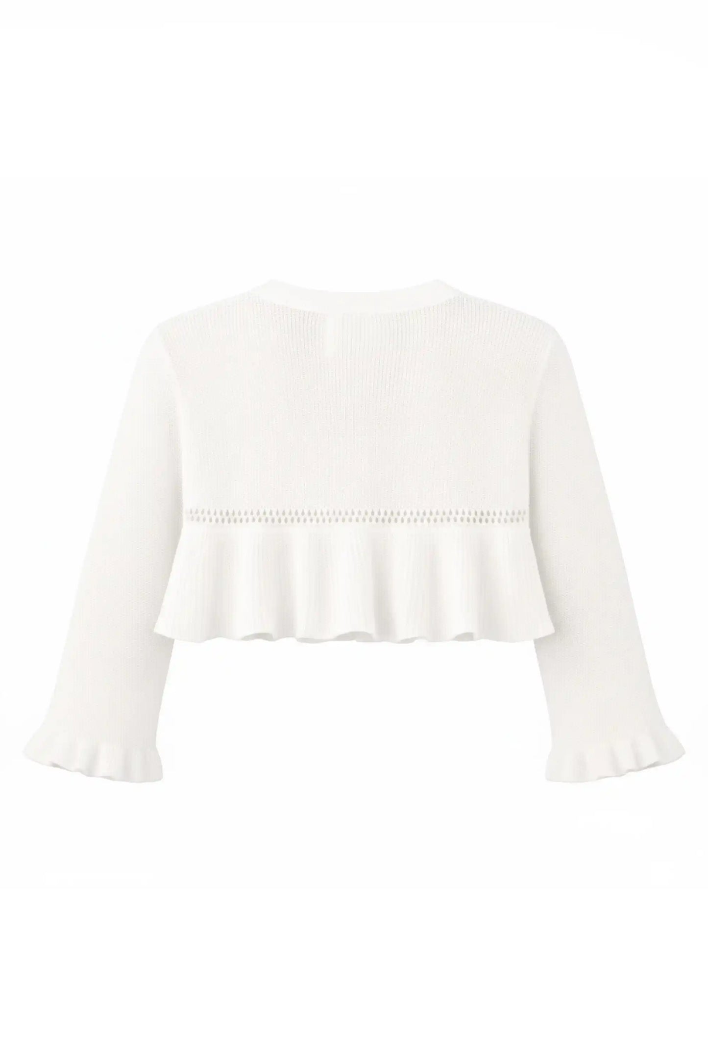 Baby Girls' Long Sleeve Knit One Button Closure Bolero Shrug