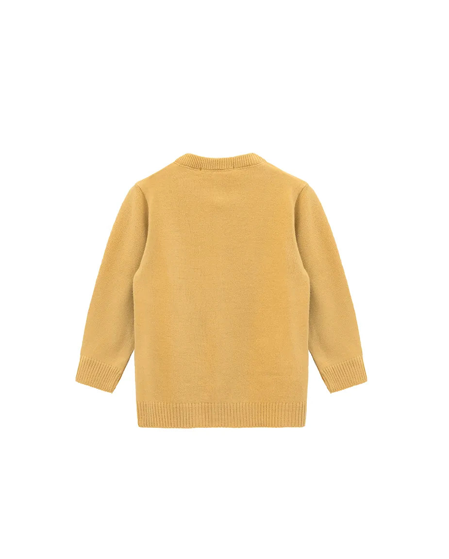 Girls Knit Pearl Buttoned Cardigan Sweater