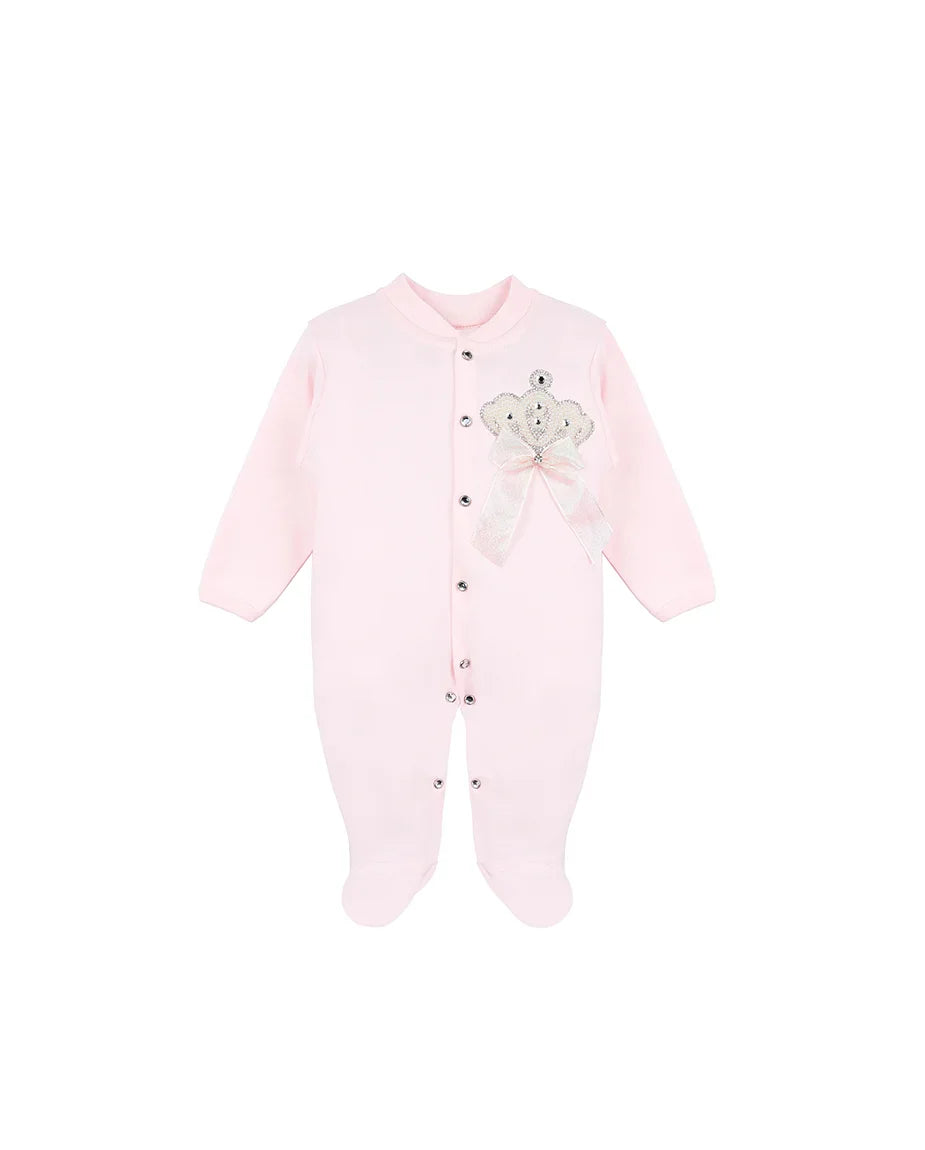 Jeweled Crown Layette Gift Set for Baby Girls: 3 Pieces