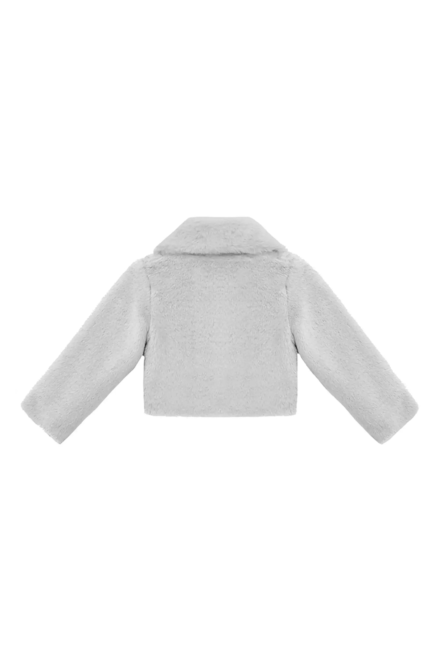 Girls Faux Fur Shrug Jacket Tied Ribbon Cozy Bolero