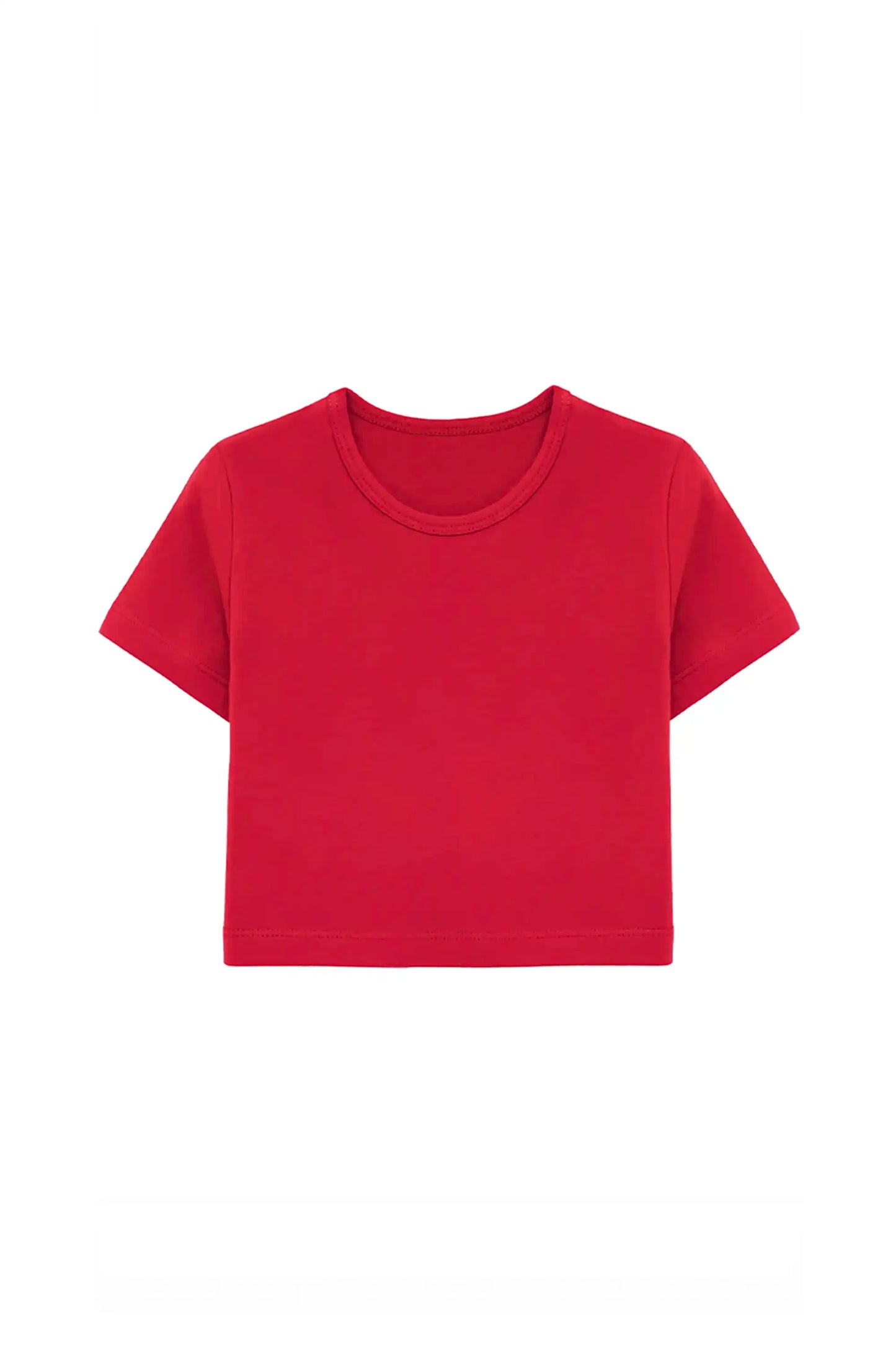 Girls Short Sleeve Crewneck Crop Top Tee