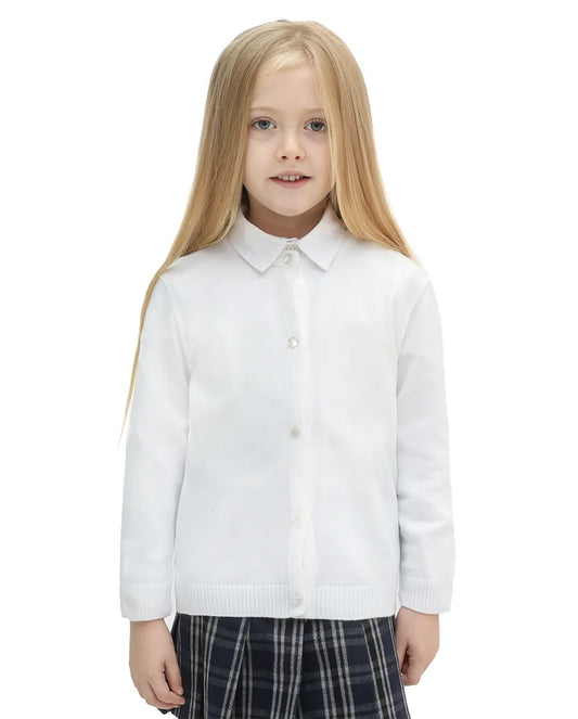 Girls Knit Pearl Buttoned Cardigan Sweater
