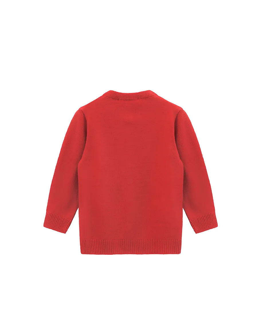 Girls Knit Pearl Buttoned Cardigan Sweater