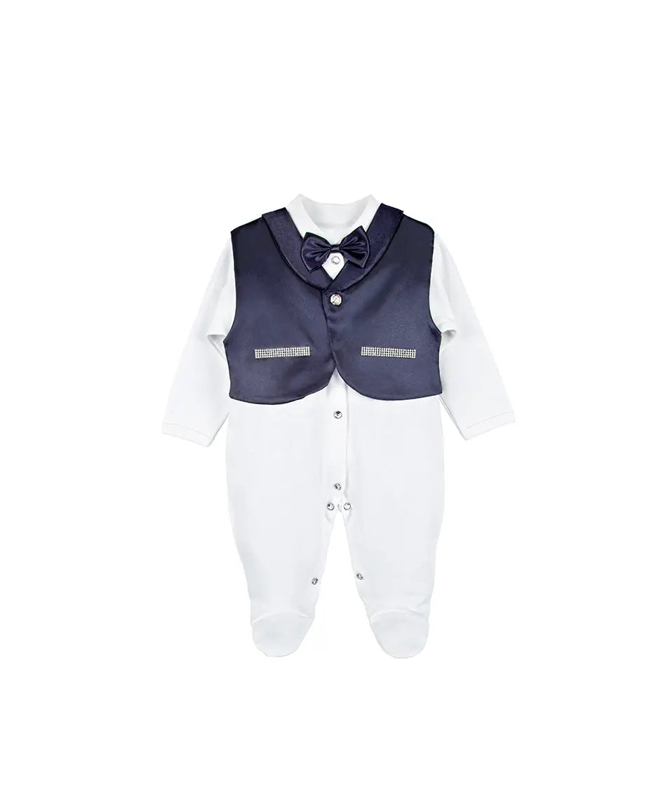 Regal and Handsome: 5-Piece Layette Gift Set with Jeweled Crown Tuxedo for Baby Boys (0-3 Months)