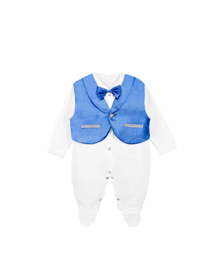 Regal and Handsome: 5-Piece Layette Gift Set with Jeweled Crown Tuxedo for Baby Boys (0-3 Months)