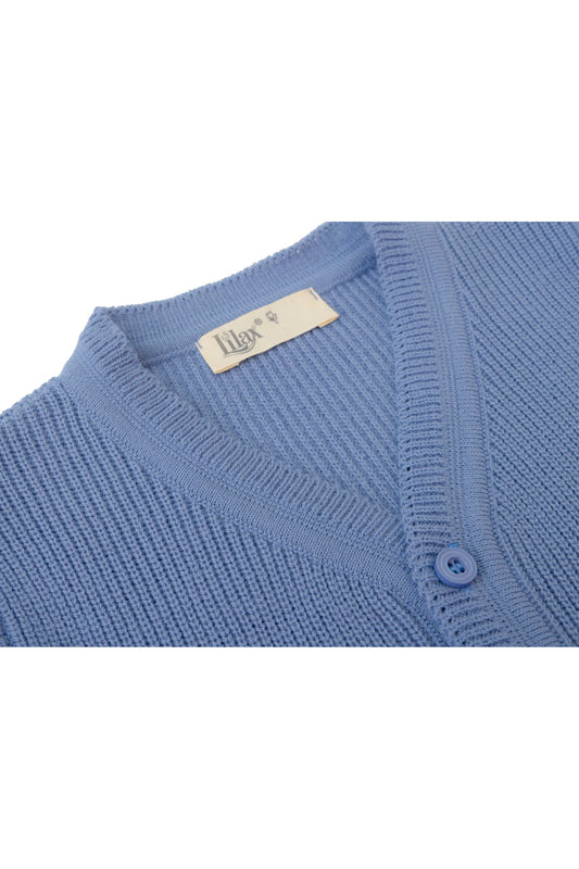 Boys' ribbed knit v-neck four buttoned cardigan; perfect for baby boy clothes & christmas gift ideas
