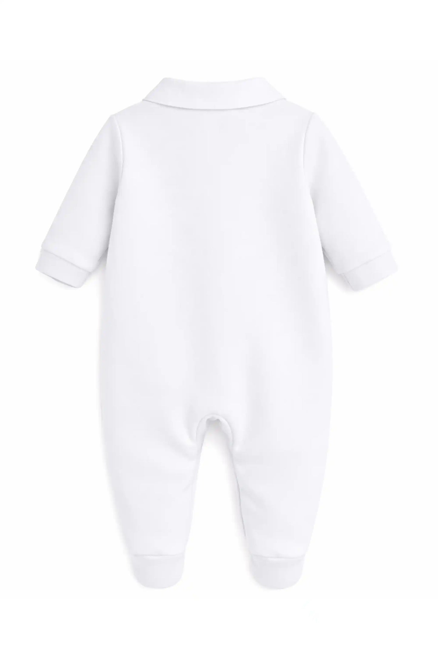 Baby Boy Tuxedo Romper Suit | Bow Tie & Necktie | 100% Cotton Footed Coverall