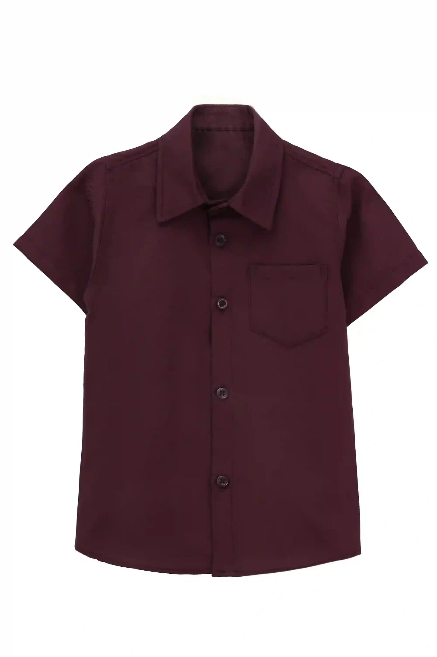 Boys' Button Down Shirt Solid Short Sleeve Classic Solid Oxford Dress Shirt