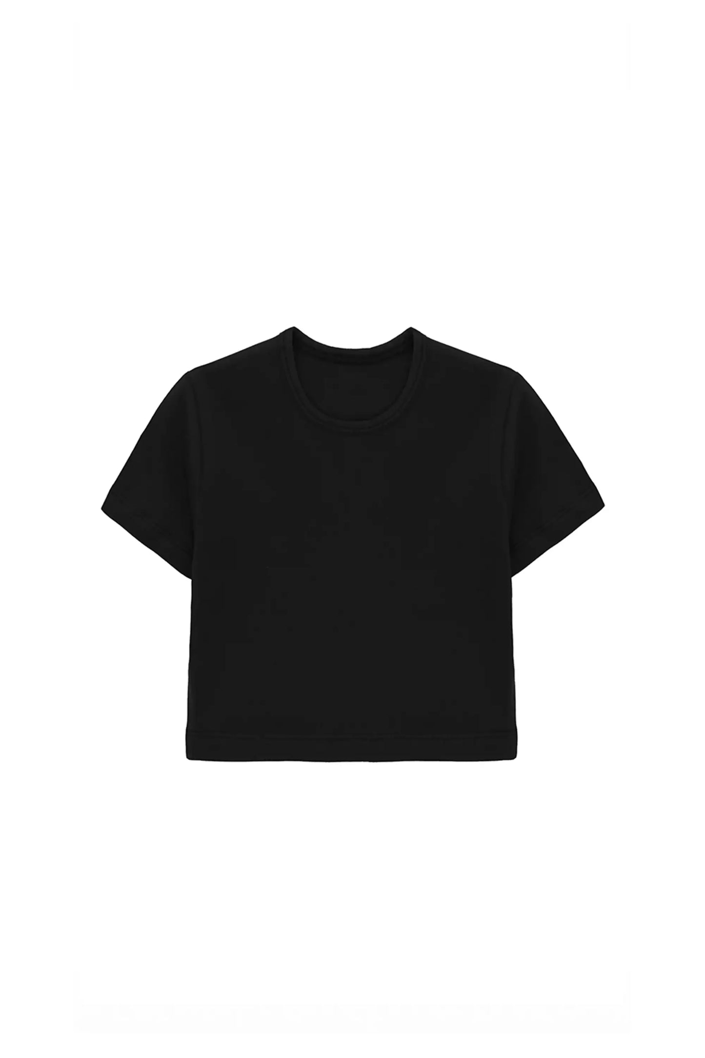Girls Short Sleeve Crewneck Crop Top Tee