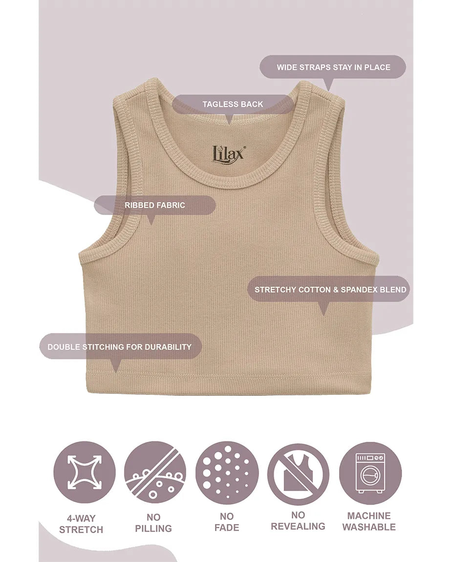 Girls 2-Pack Basic Cropped Tank Top