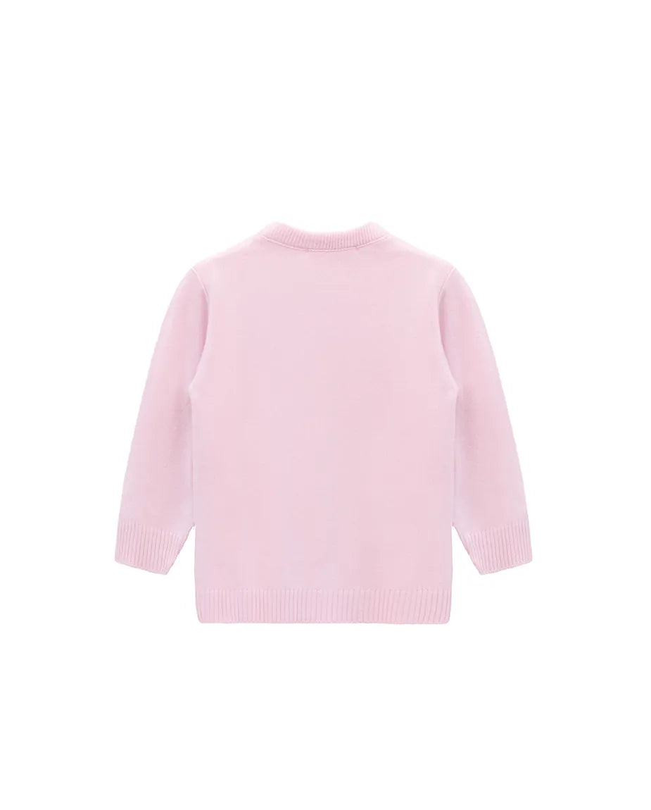 Girls Knit Pearl Buttoned Cardigan Sweater