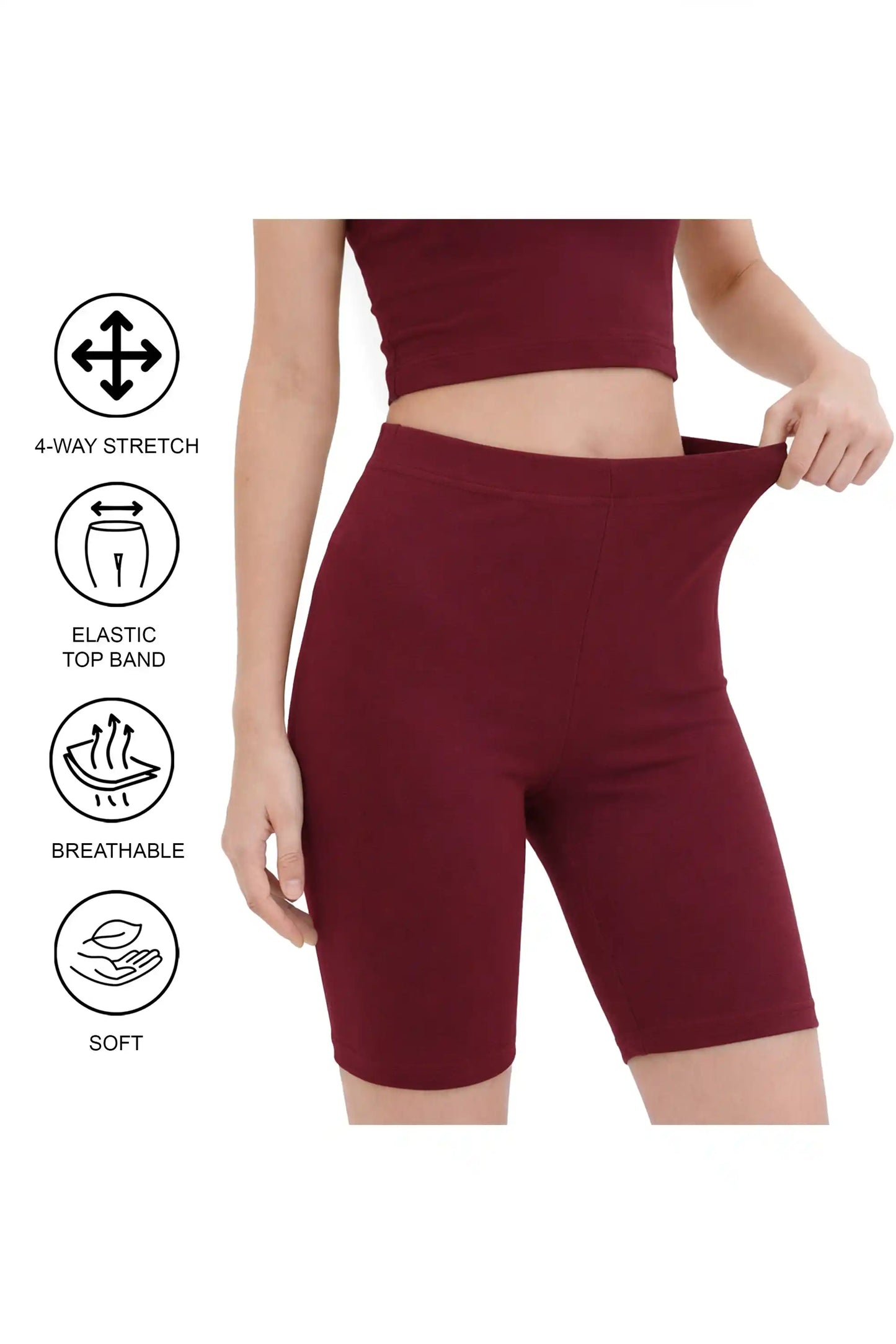 Girls' Soft Stretch Bike Shorts | Elastic Waist | Cotton Blend | Toddler & Kids Sizes 2T–12Y