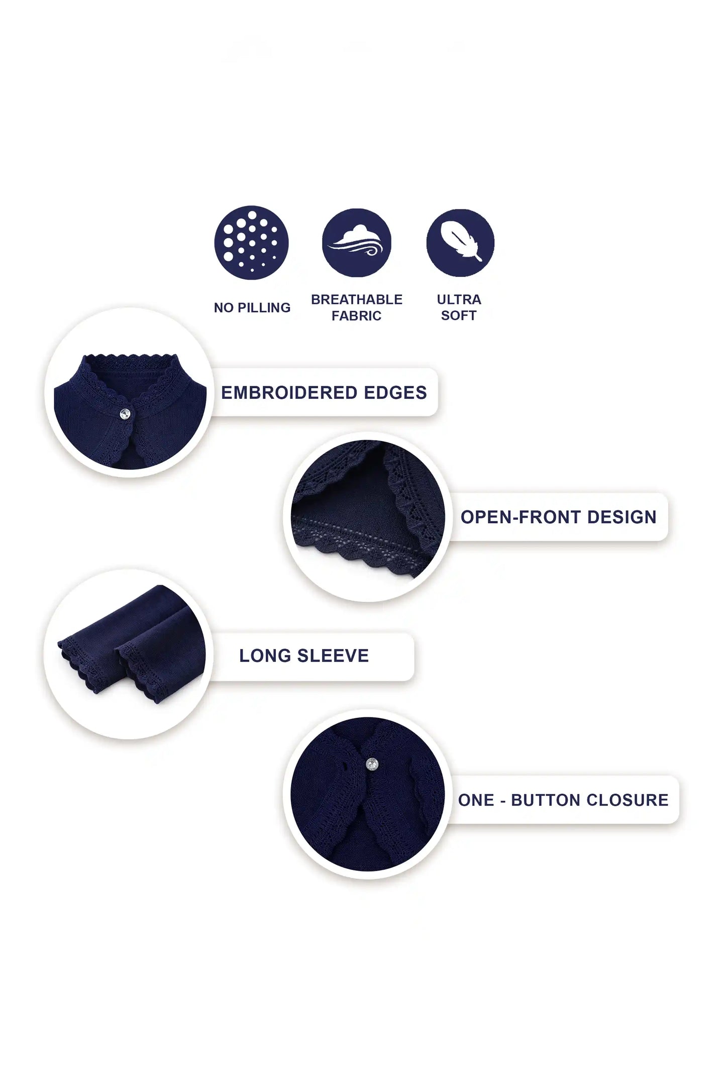 Baby Knit Button Detailed Bolero Cardigan
