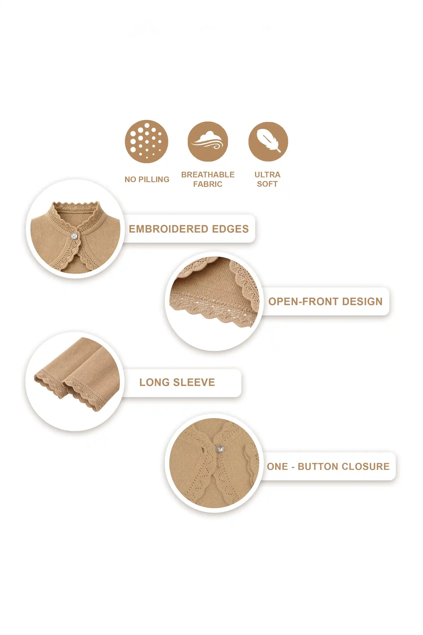Baby Knit Button Detailed Bolero Cardigan
