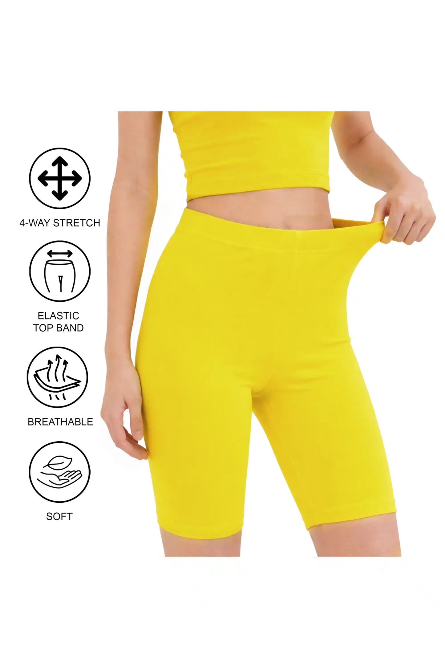 Girls' Soft Stretch Bike Shorts | Elastic Waist | Cotton Blend | Toddler & Kids Sizes 2T–12Y