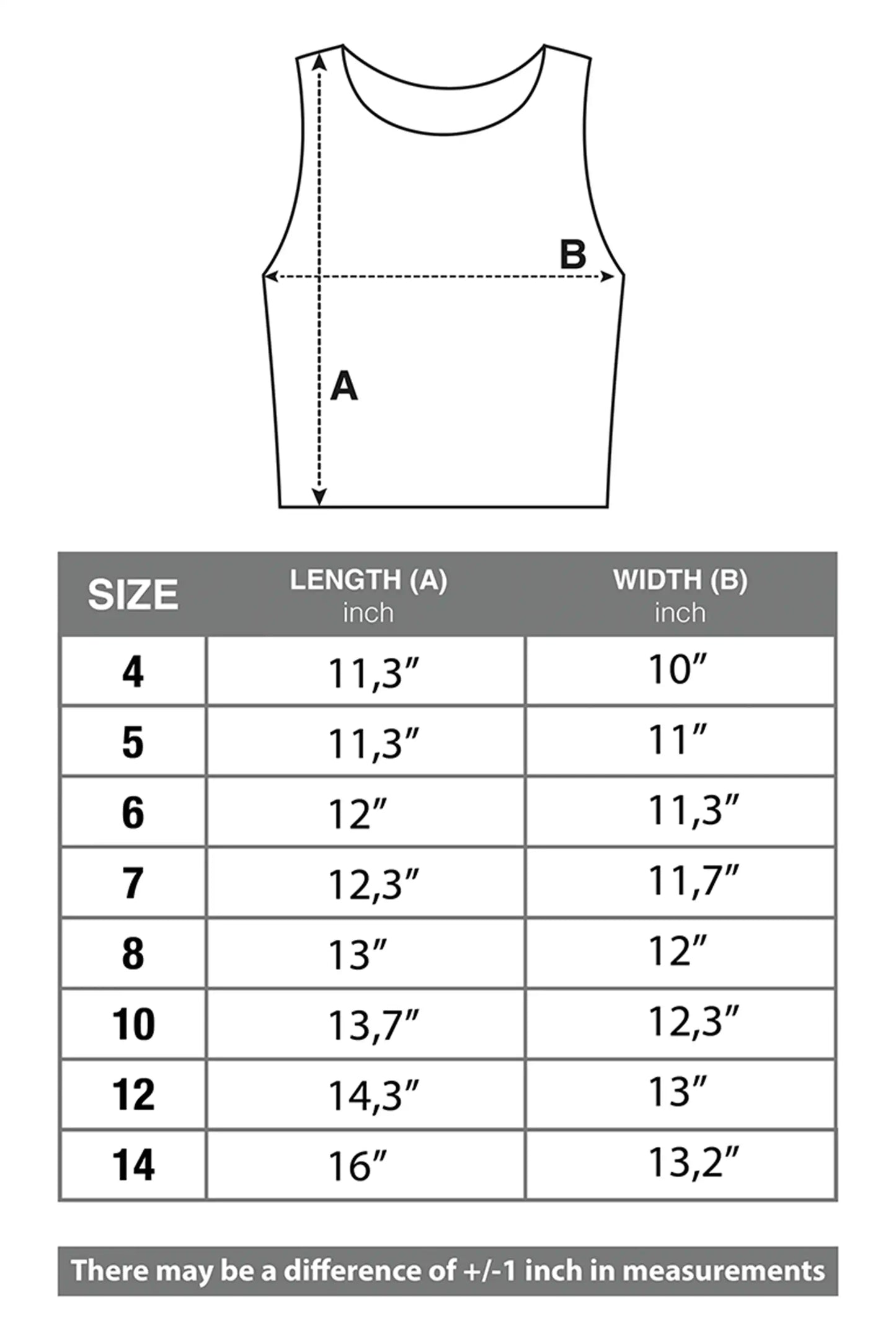 Girls' Double Lined Sleeveless Basic Crop Tank Top
