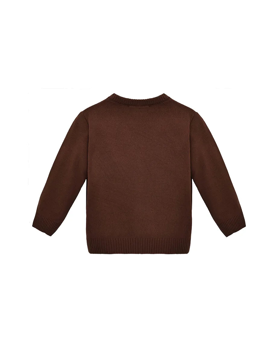 V-Neck Cardigan Sweater for Boys - Featuring Button Closure, Toddler to Youth
