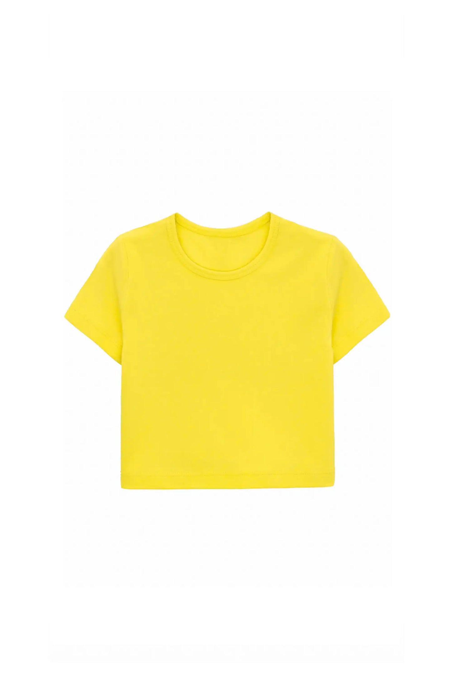 Girls Short Sleeve Crewneck Crop Top Tee