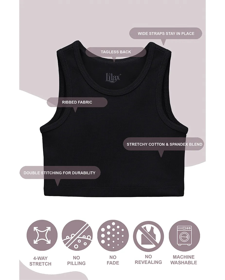 Girls 2-Pack Basic Cropped Tank Top