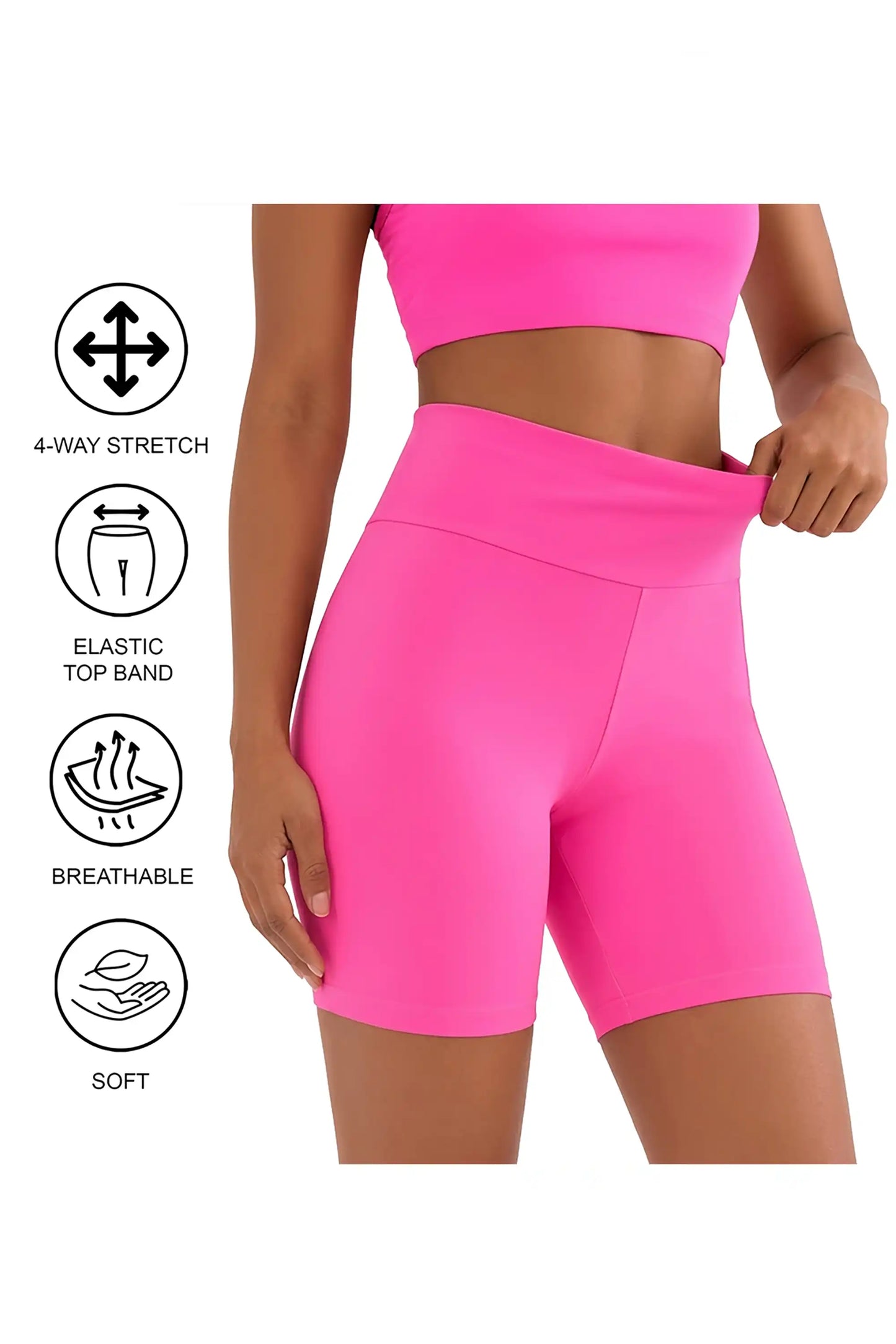 Girls High Waist Biker Shorts — Premium Soft 4-Way Stretch Yoga & Dance Athletic Shorts