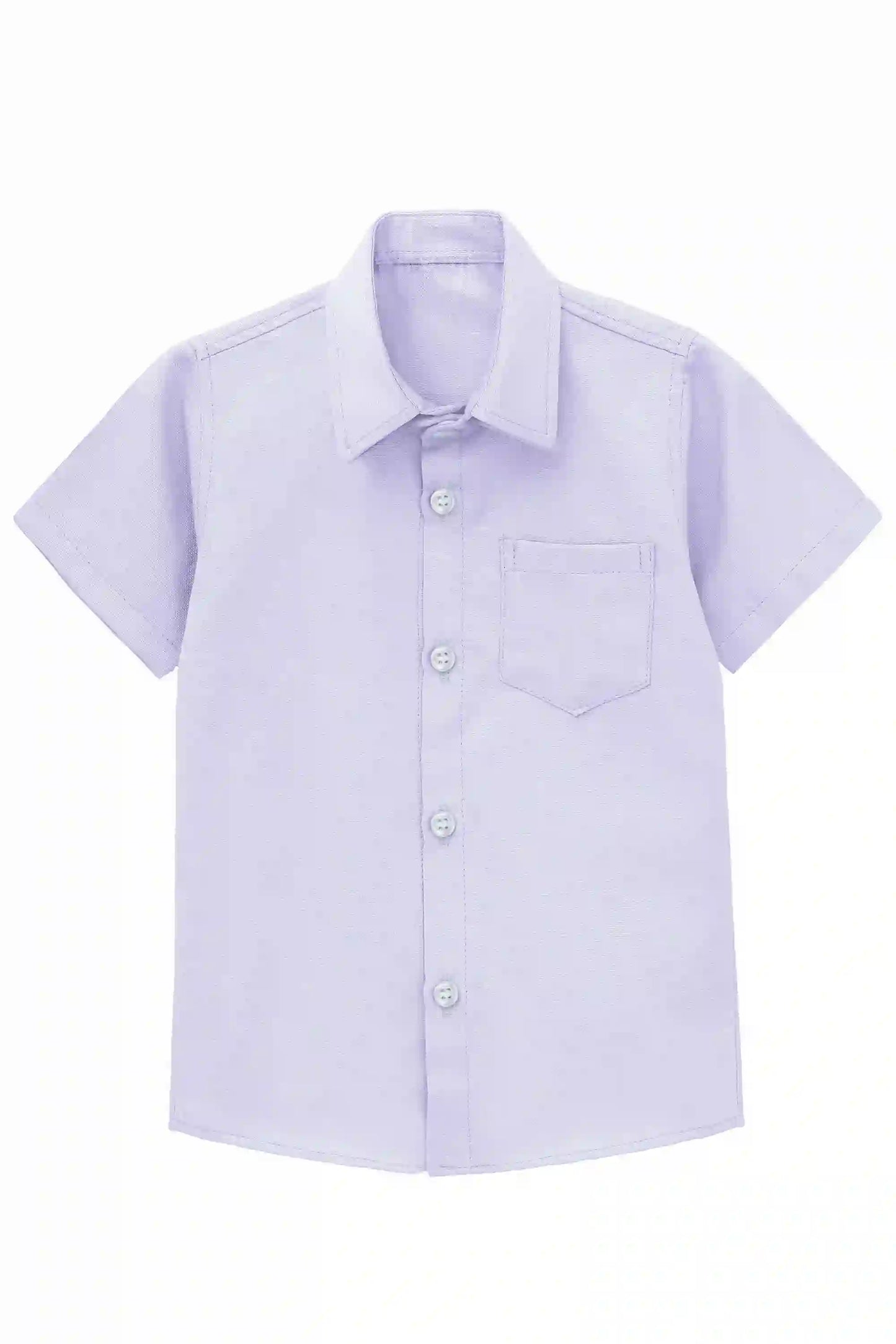 Boys' Button Down Shirt Solid Short Sleeve Classic Solid Oxford Dress Shirt