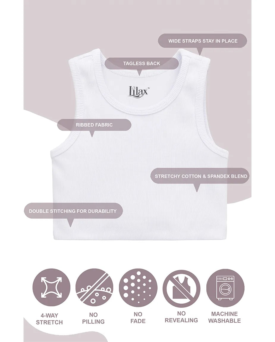 Girls 2-Pack Basic Cropped Tank Top