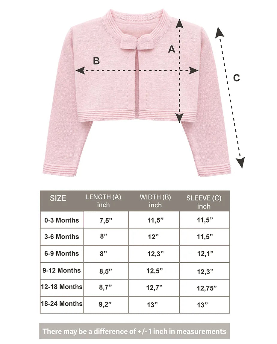 Baby Girls' Long Sleeve Bowknot Closure Bolero Cardigan