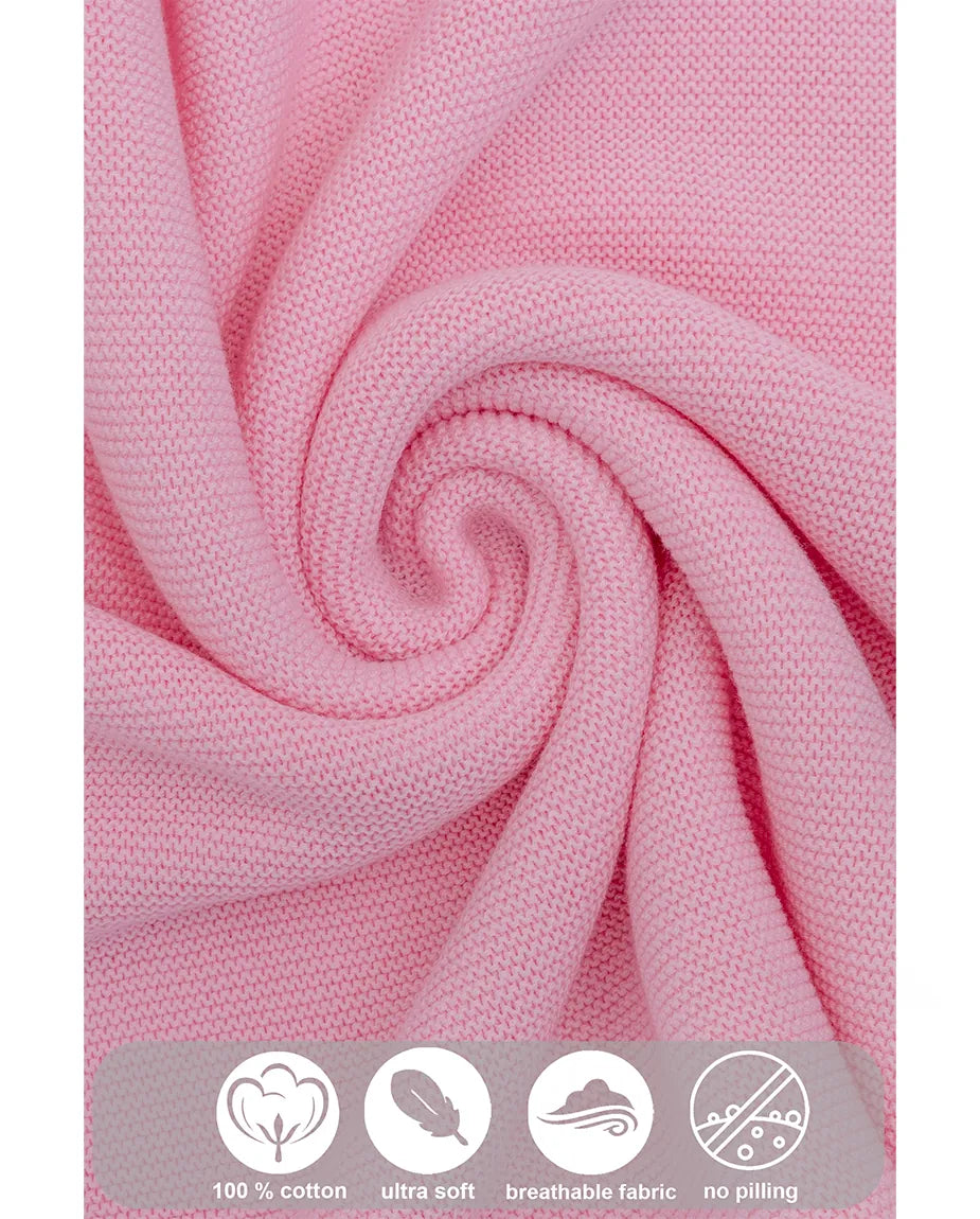 Baby Girl Cotton Knit Receiving Blanket