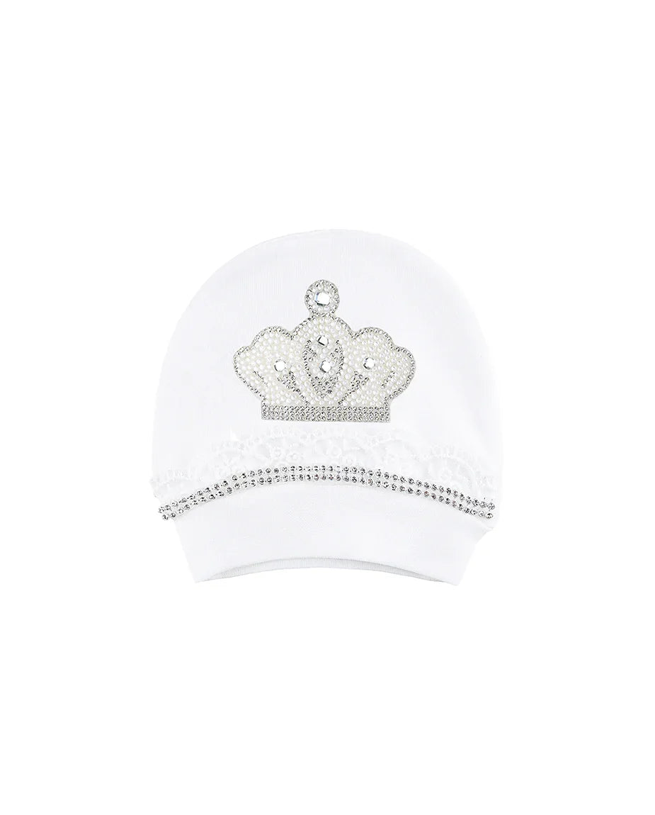 Jeweled Crown Layette Gift Set for Baby Girls: 3 Pieces