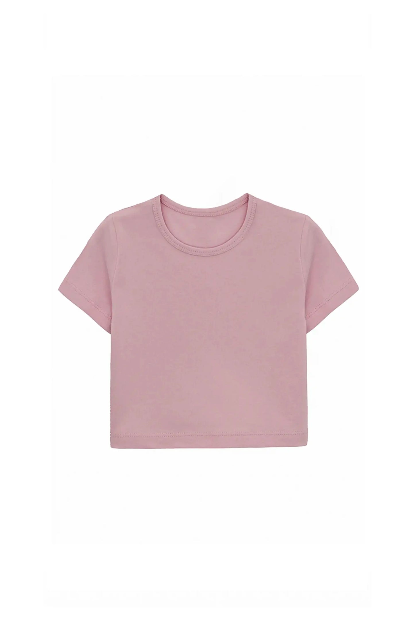 Girls Short Sleeve Crewneck Crop Top Tee
