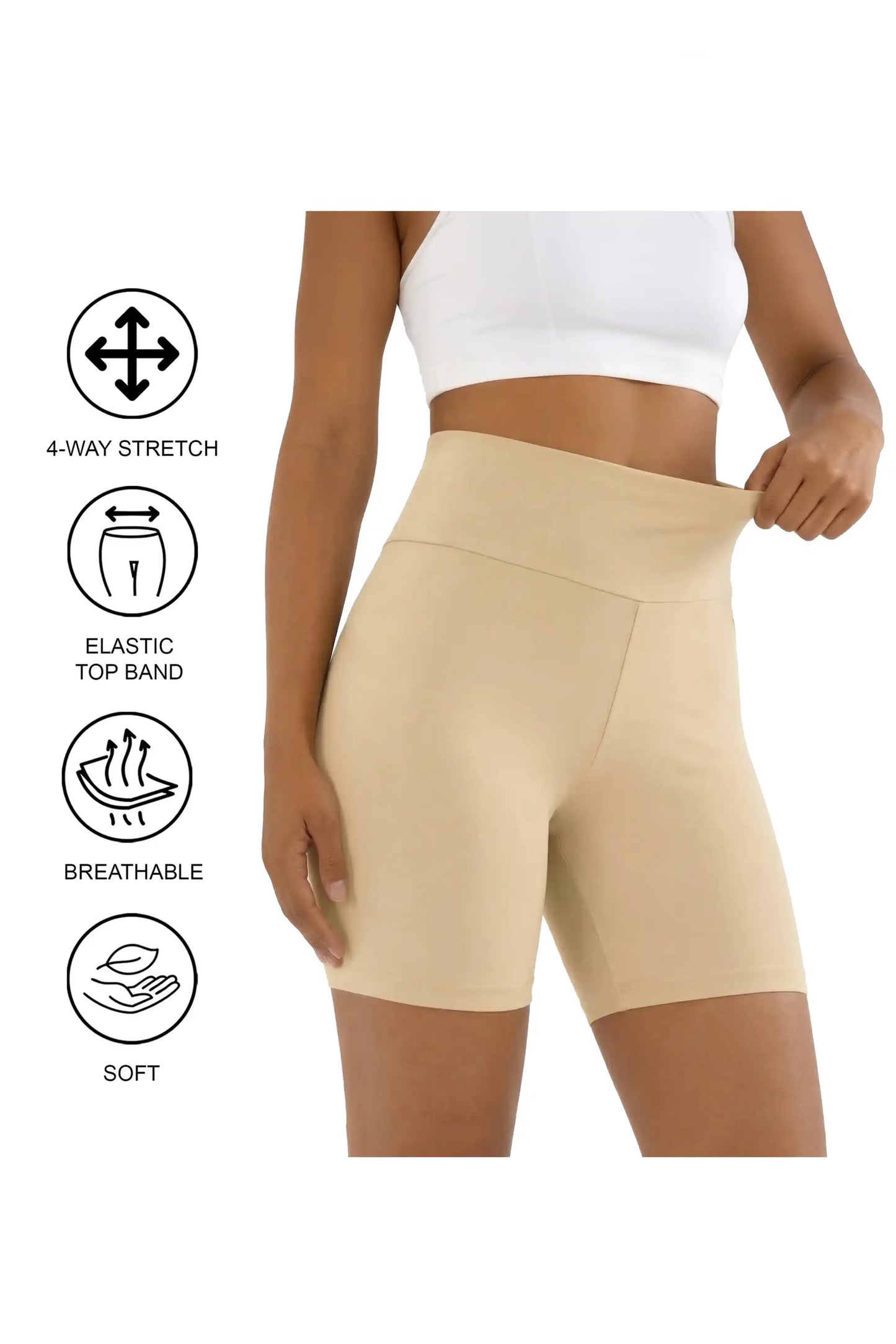 Girls High Waist Biker Shorts — Premium Soft 4-Way Stretch Yoga & Dance Athletic Shorts