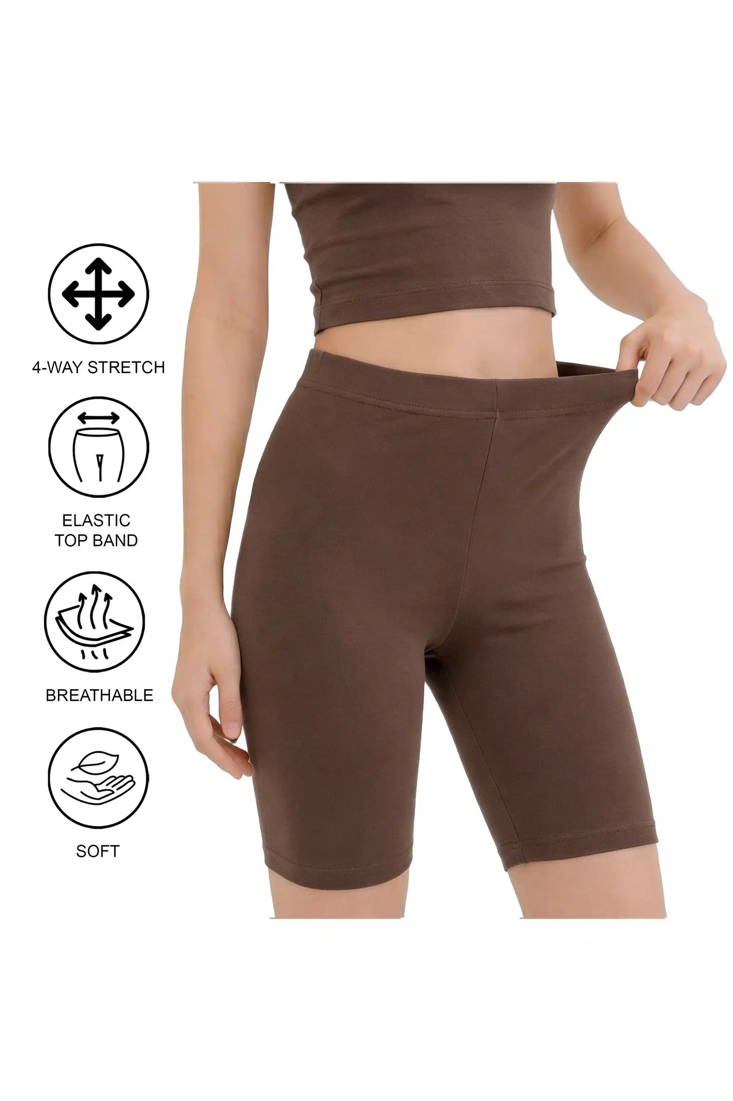 Girls' Soft Stretch Bike Shorts | Elastic Waist | Cotton Blend | Toddler & Kids Sizes 2T–12Y
