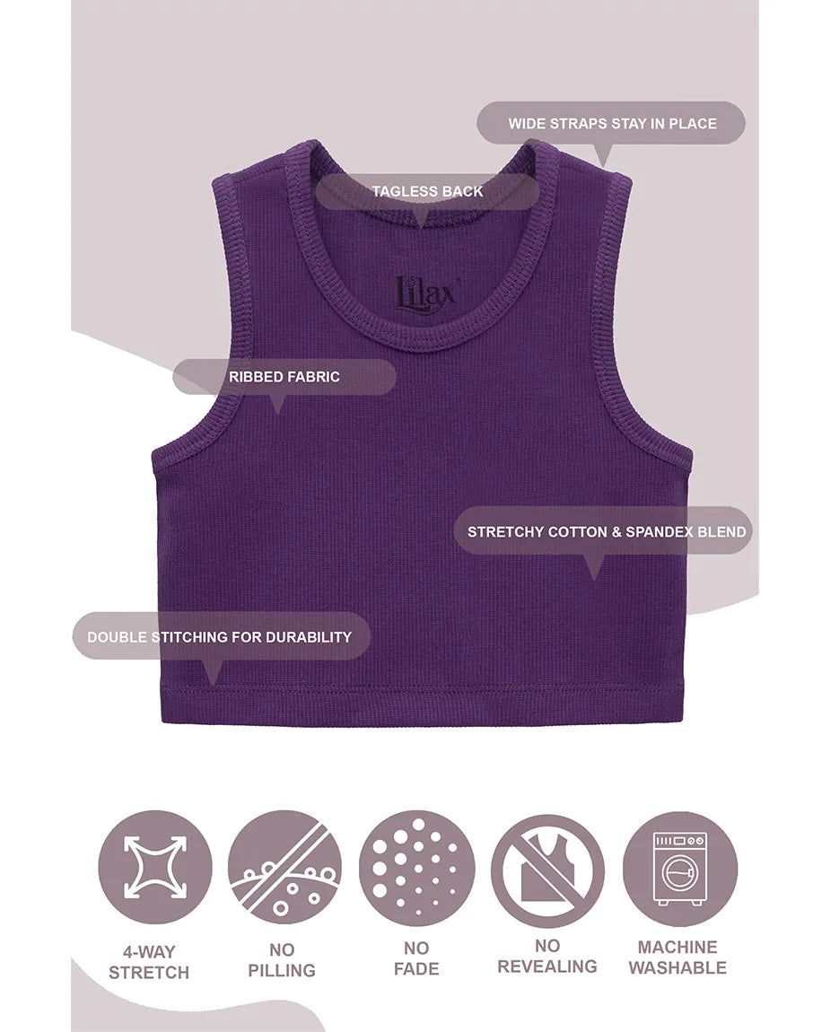 Girls 2-Pack Basic Cropped Tank Top