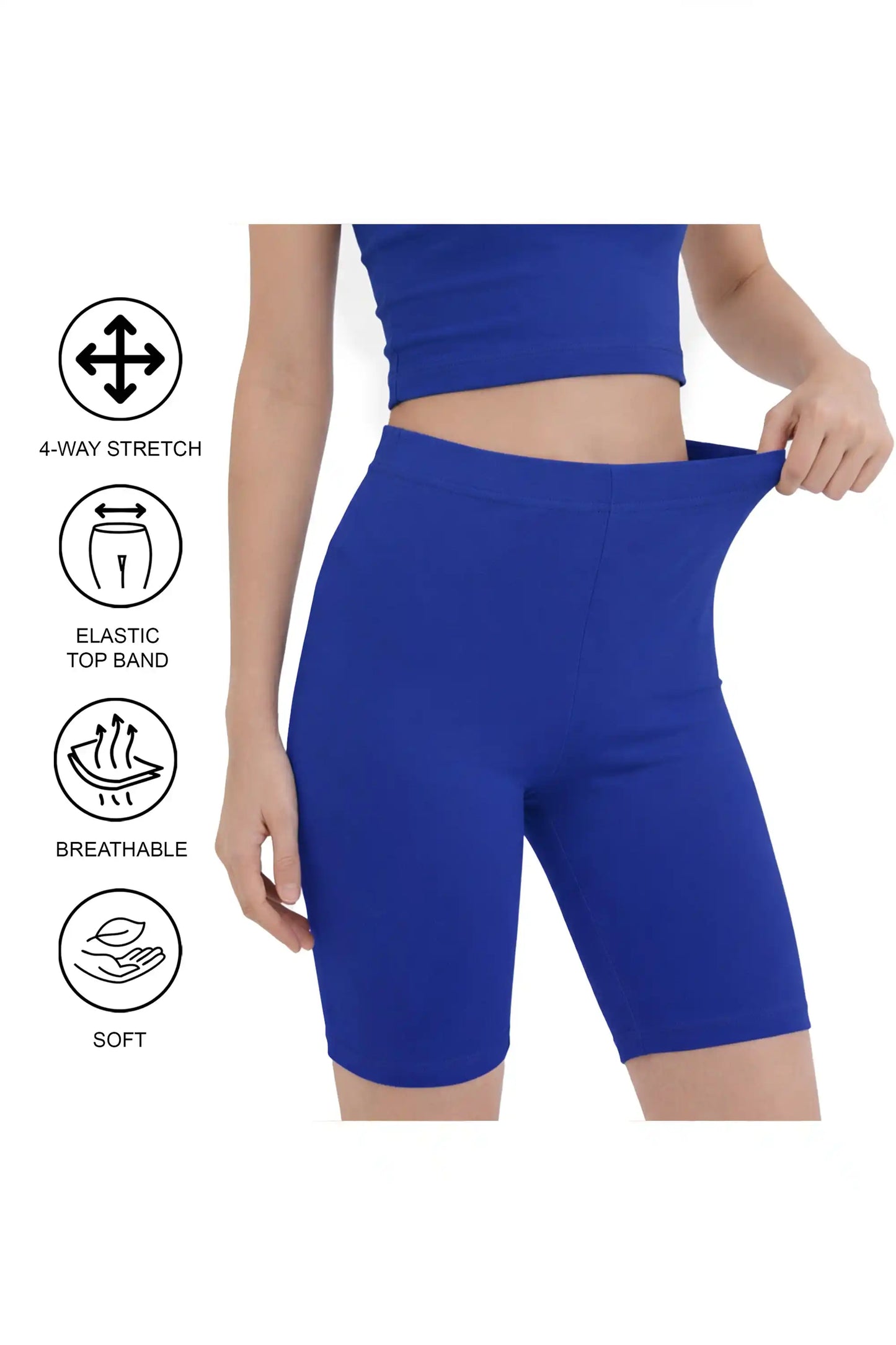 Girls' Soft Stretch Bike Shorts | Elastic Waist | Cotton Blend | Toddler & Kids Sizes 2T–12Y
