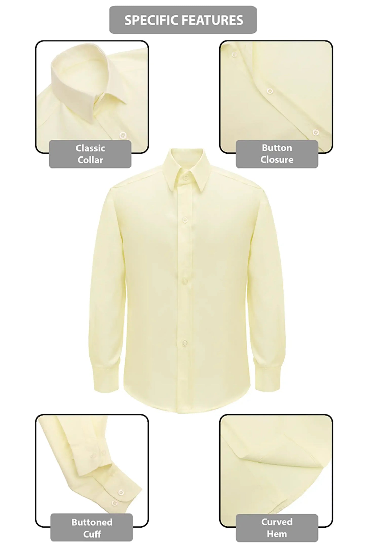 Boys' Button Down Shirt Solid Long Sleeve Dress Shirt