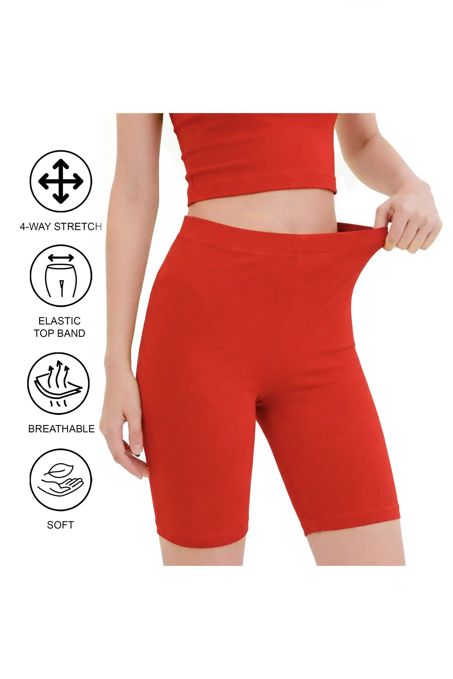 Girls' Soft Stretch Bike Shorts | Elastic Waist | Cotton Blend | Toddler & Kids Sizes 2T–12Y