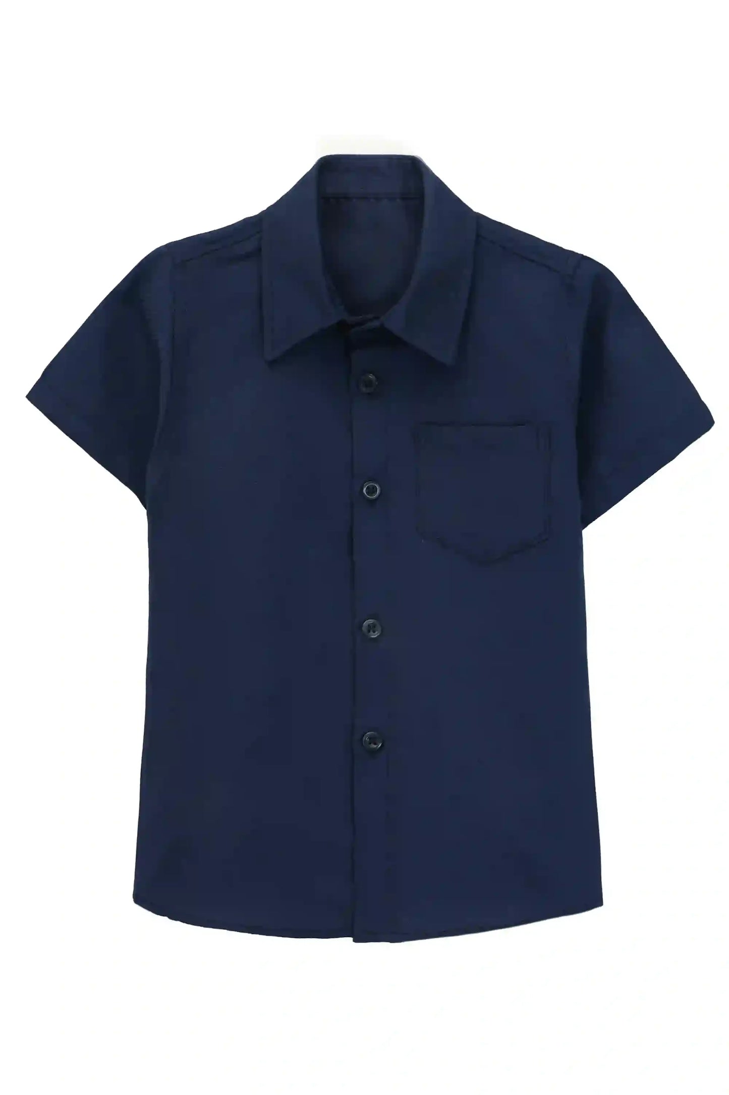 Boys' Button Down Shirt Solid Short Sleeve Classic Solid Oxford Dress Shirt