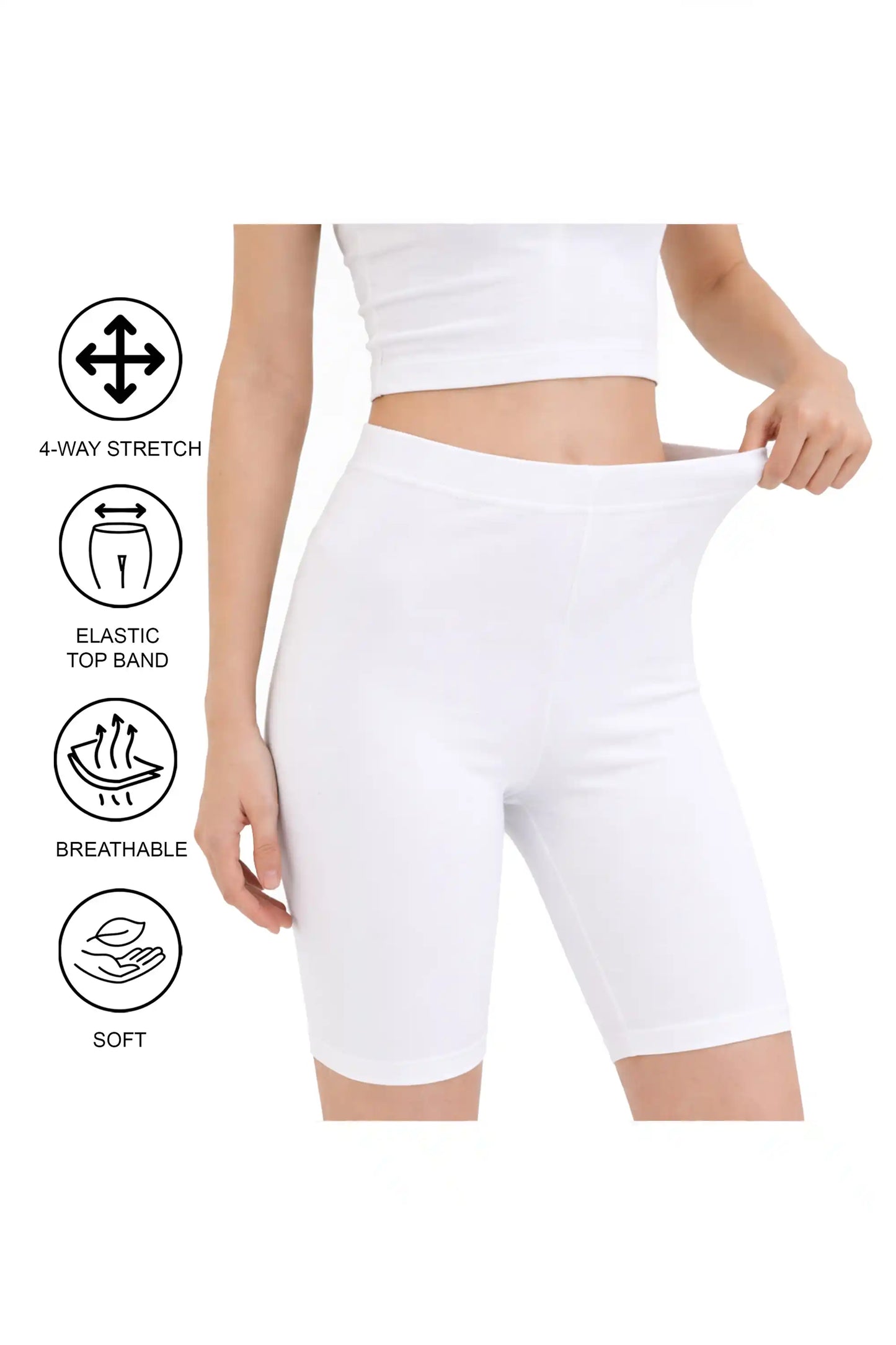 Girls' Soft Stretch Bike Shorts | Elastic Waist | Cotton Blend | Toddler & Kids Sizes 2T–12Y