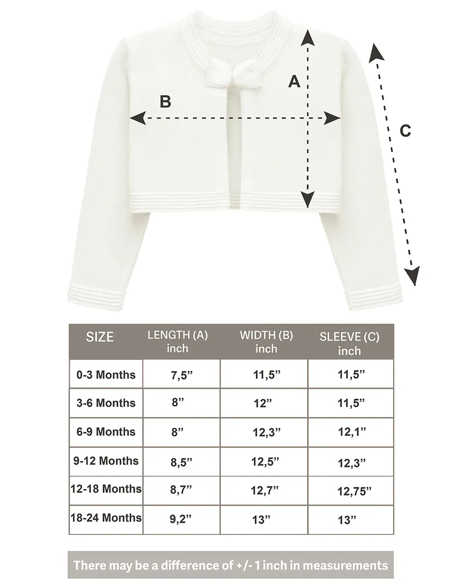 Baby Girls' Long Sleeve Bowknot Closure Bolero Cardigan