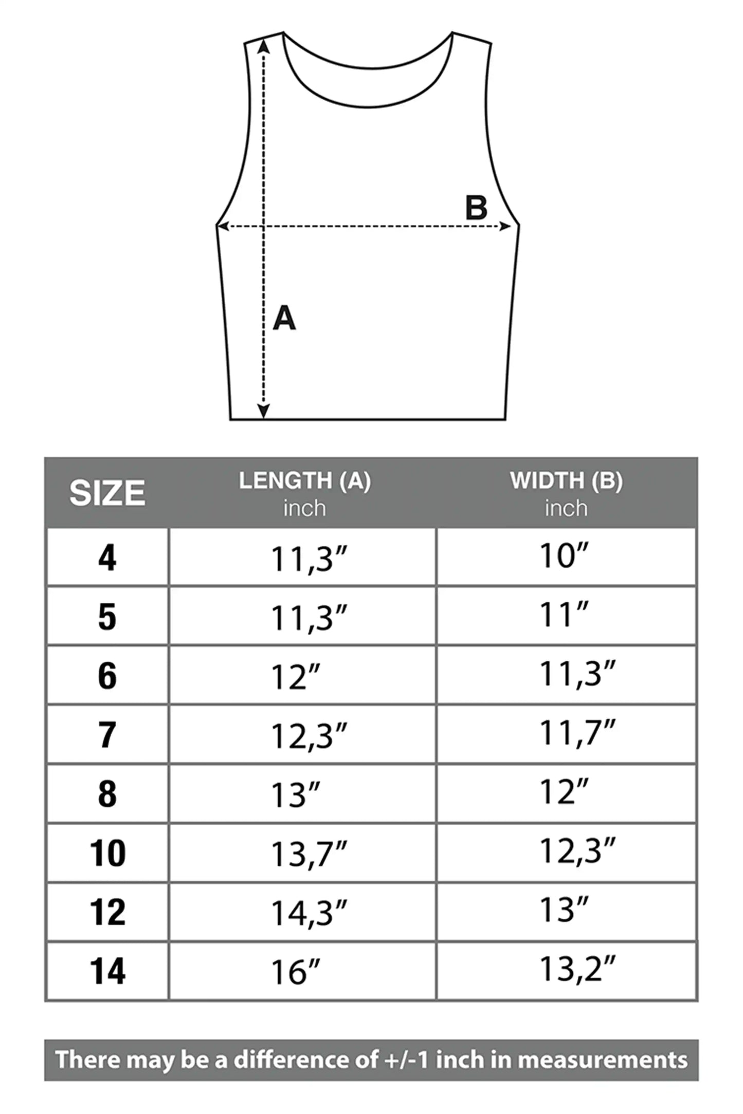 Girls' Double Lined Sleeveless Basic Crop Tank Top