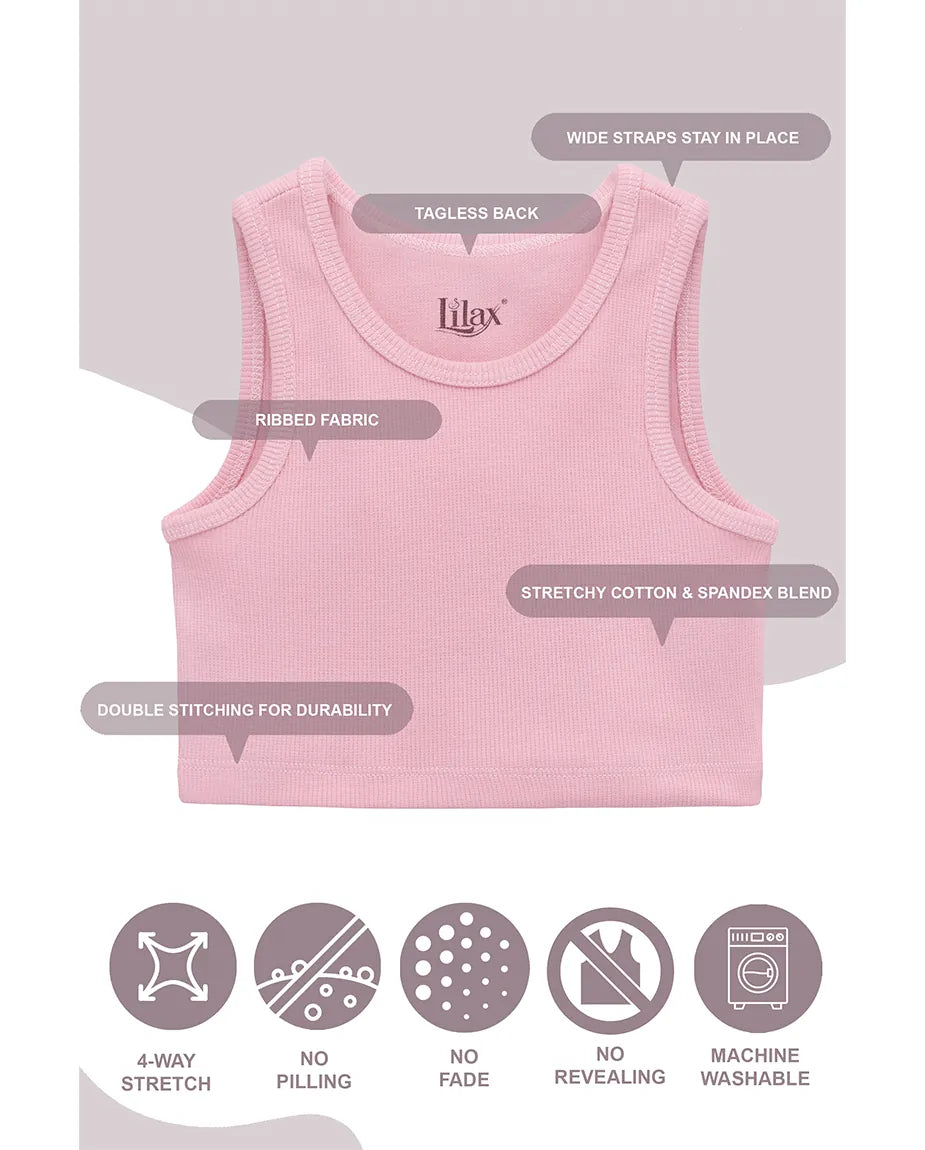 Girls 2-Pack Basic Cropped Tank Top