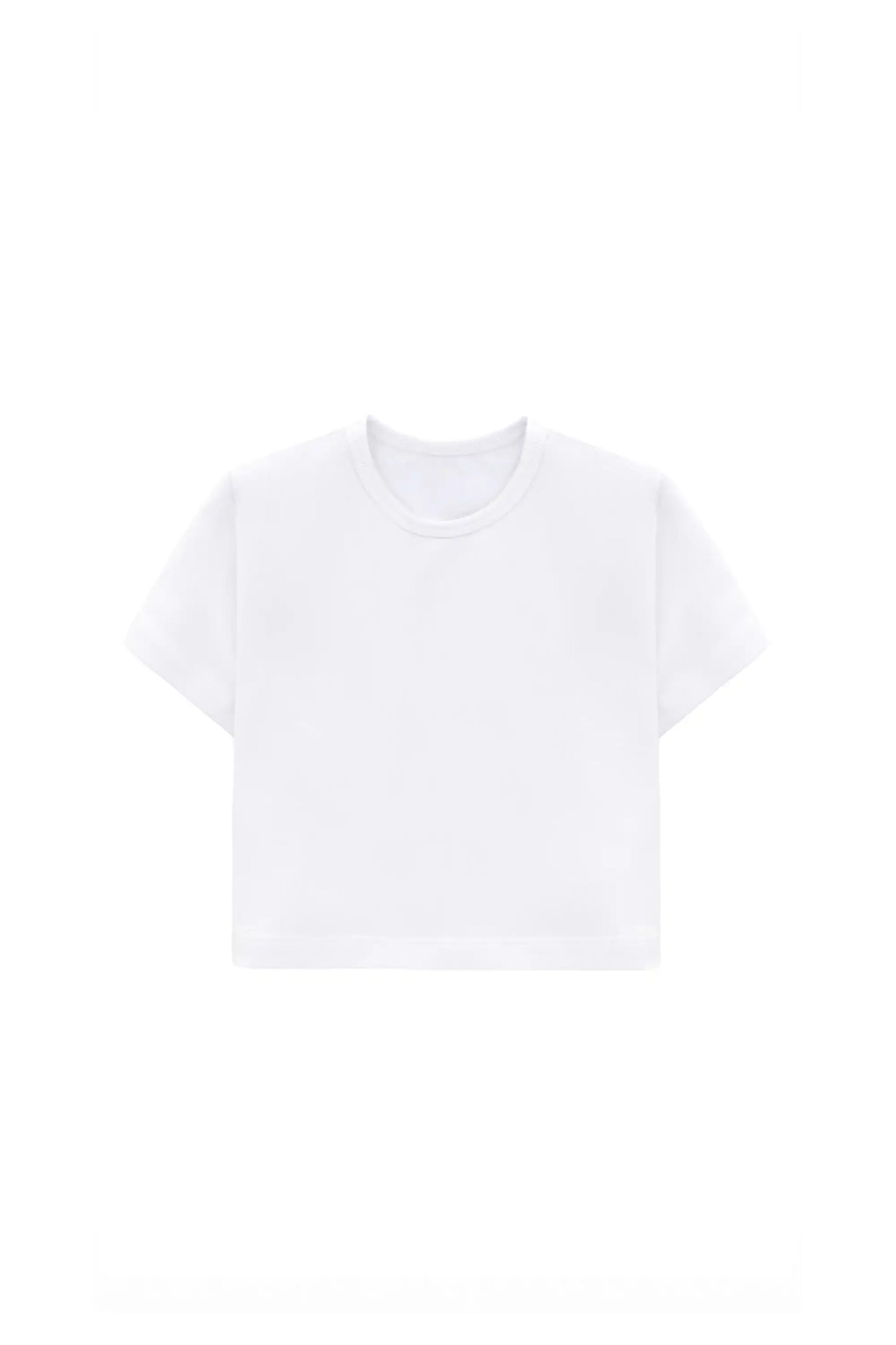 Girls Short Sleeve Crewneck Crop Top Tee
