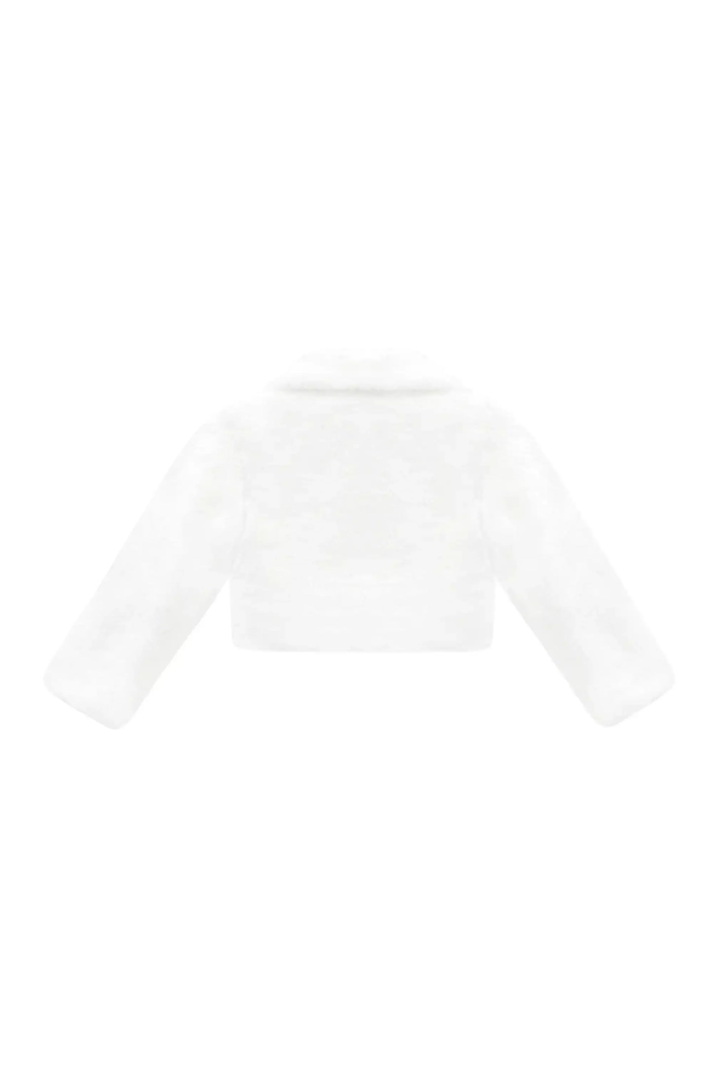 Girls Faux Fur Shrug Jacket Tied Ribbon Cozy Bolero