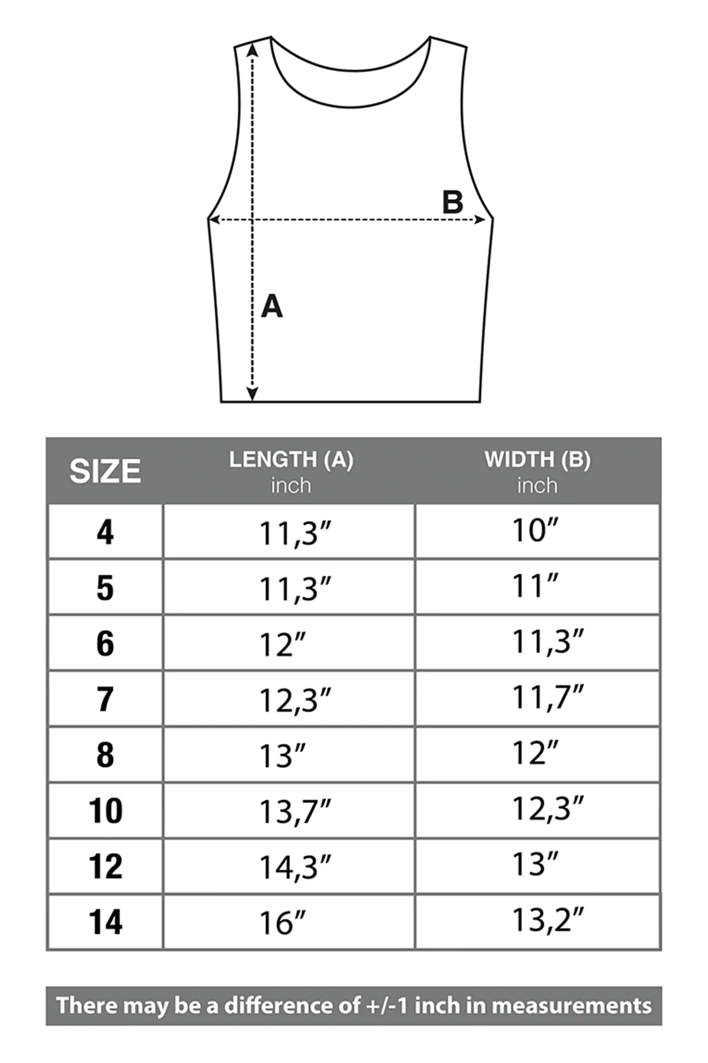Girls' Double Lined Sleeveless Basic Crop Tank Top